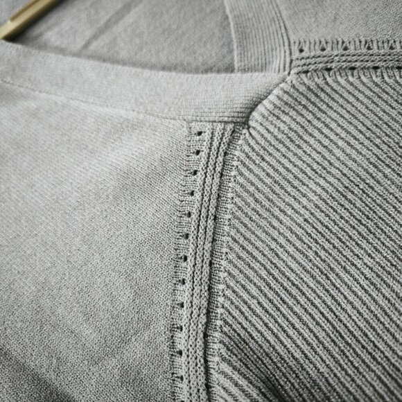 Laundry By Shelli Segal V-Neck Collared Rib Cutout Preppy Sweater M - Picture 7 of 8